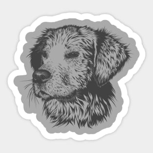 Puppy Pencil Drawing Sticker